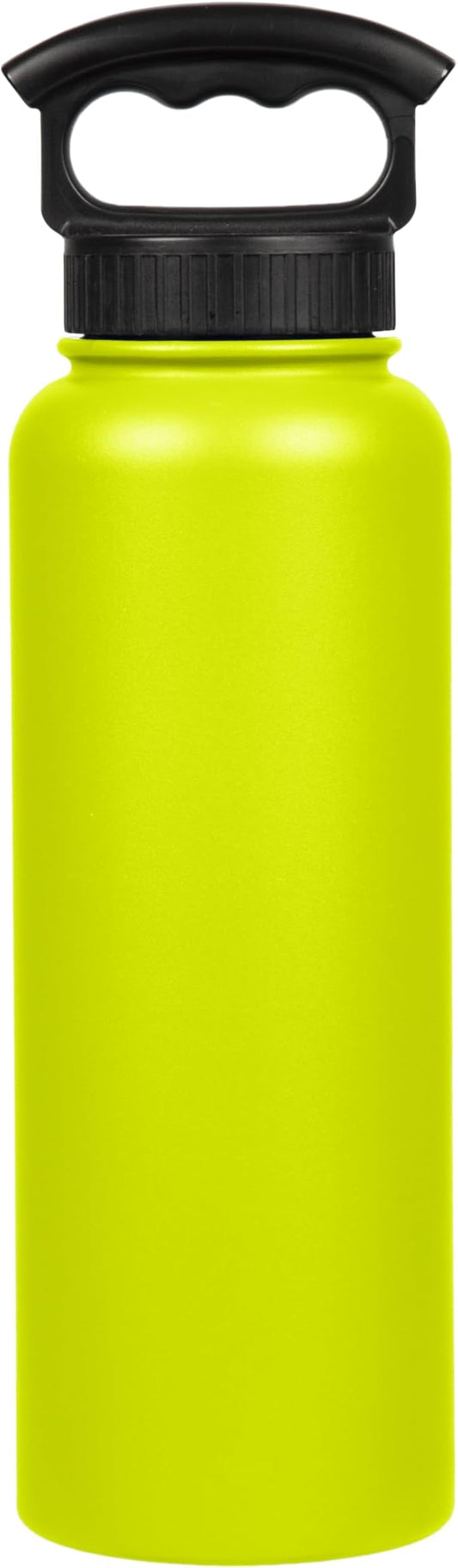 FIFTY/FIFTY Double Wall Vacuum Insulated Water Bottle, Stainless Steel, Wide Mouth with Three Finger Cap