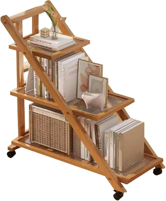 Folding Side Table Glass Coffee Station Table on Wheels,Movable Coffee Bar Stand Cart with Storage,Foldable Coffee Table,for Home Kitchen, Entryway, Living Room,Dining Room(Yellow,70x32x80cm)