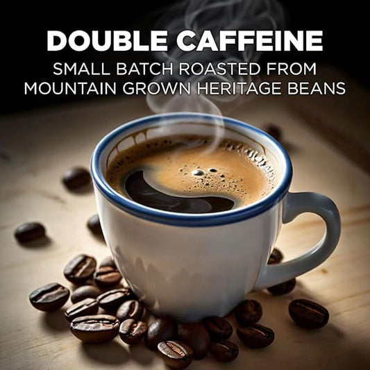 Maud's Double Caffeine Coffee Pods, 18 ct, Dark Roast Coffee in Single Serve Pods – 100% Arabica Coffee, Compatible with Keurig K Cups Maker