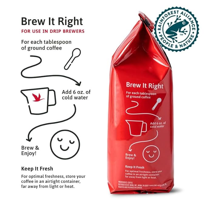 Wawa Ground Coffee Mild Roast, 12 oz Bag, Regular Smooth & Balanced Classic Blend For Hot or Iced Coffee, Slightly Sweet, 100% More Responsibly Sourced from Rainforest Alliance Certified Farms