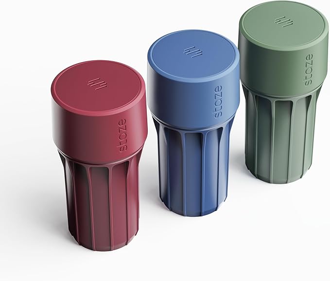 Staze Air Tight Smell Proof Container (148ml) – Vacuum Seal Stash Jar - Waterproof Food Storage Canister, Portable Small Smell Proof Jar for Coffee, Herb, Spice & Gummies - (MIDNIGHT TRIO)