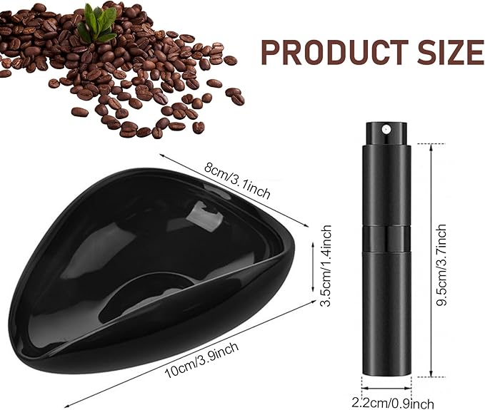Coffee Bean Dosing Cup With 20ML Spray Bottle, Single Dosing Tray Espresso Bean Weighing Bowls Dose Coffee Measuring Container Tea Storage Tray for Beans Loose Leaf Tea Dose Vessel