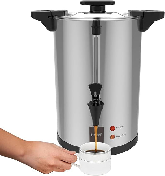 Valgus Commercial Stainless Steel Coffee Urn 135-Cup 20L Large Capacity Coffee Maker Electric Hot Water Bottles with Percolator Automatic Temperature Control for Large Events, Parties, Weddings
