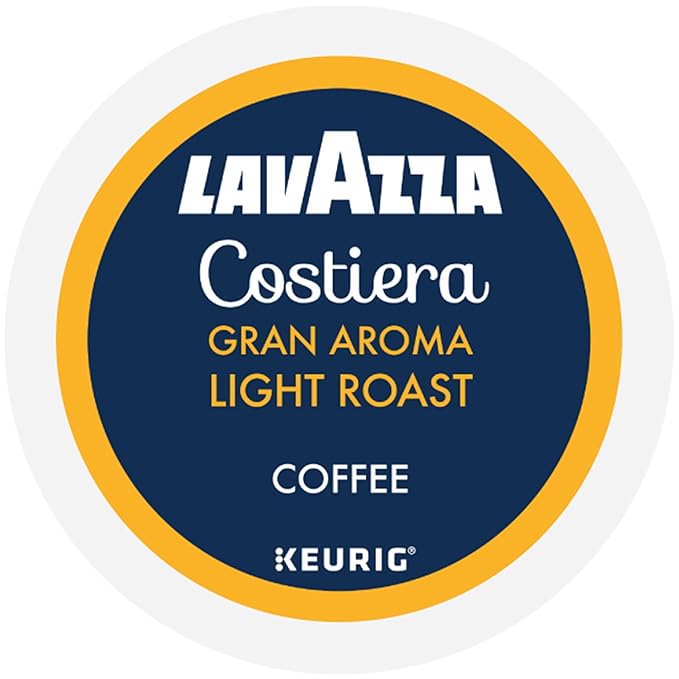 Lavazza Costiera Gran Aroma,Single-Serve Keurig K-Cup Pods,Light Roast Coffee,60-Count Box,(Pack of 12)