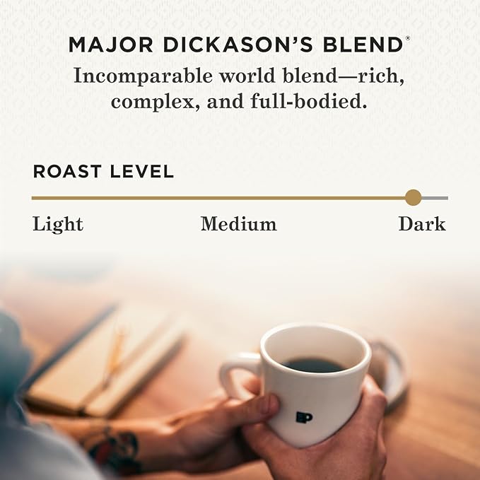 Peet's Coffee, Dark Roast Keurig K-Cup Pods, 100% Arabica Coffee - Major Dickason's Blend 10 Count (1 Box of 10 Pods)