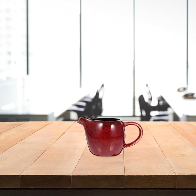 ABOOFAN Ceramic Milk Pitcher with Handle and Spout Small Creamer Pitcher for Coffee Tea and Sauce 2.13 Inch Elegant European Style Pouring Pot for Home and Cafe Use