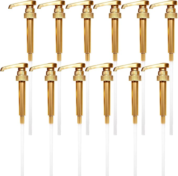 12 Pack Coffee Syrup Pump Dispenser Ideal for Coffee, Tea, and Specialty Drinks Precise Dispensing & Lockable Design for 25.4 Oz Syrup Bottle Easy-to-Use Dispenser Fits Home & Coffee Bar