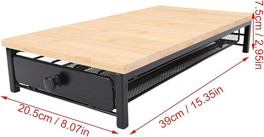 WALFRONT Coffee Pod Drawer, Wooden Coffee Capsule Storage Holder with 40 Capacity, Rustic Organizer for Home Kitchen Office Counter