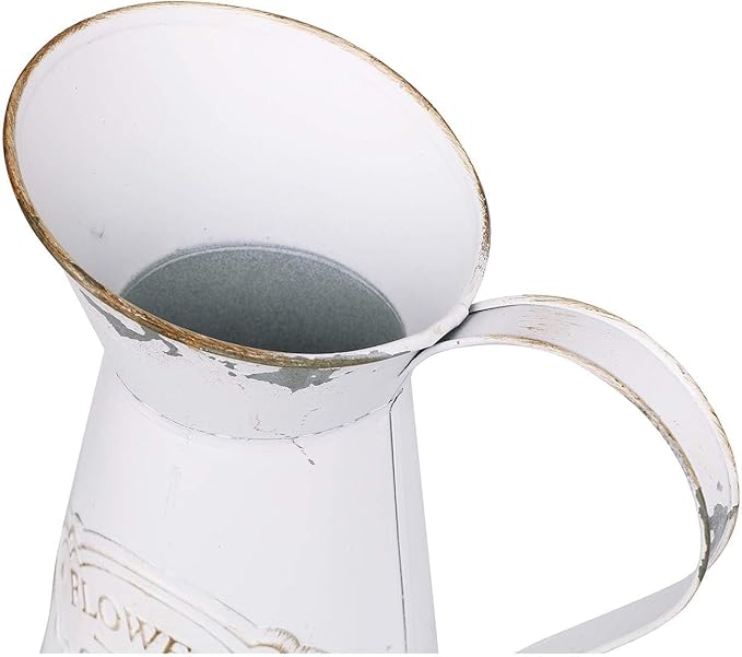 APSOONSELL Rustic Shabby Chic Vase Small Metal Vase Vintage Milk Jug Mini Pitcher Decorative Flower Vase Farmhouse Decor for Home, Kitchen, Bathroom