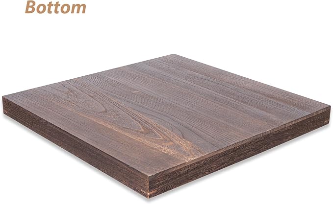 Ottoman Tray for Coffee Table Living Room Wood Serving Tray Large Wooden Square 24 Inches Rustic Brown