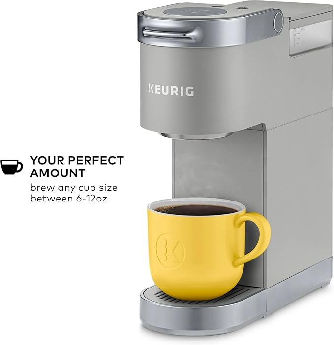 Keurig K-Mini Plus Single Serve Coffee Maker – Slim 5-Inch Design, 6–12oz Brew Size, Pod Storage & Cord Wrap – Gray (Renewed)