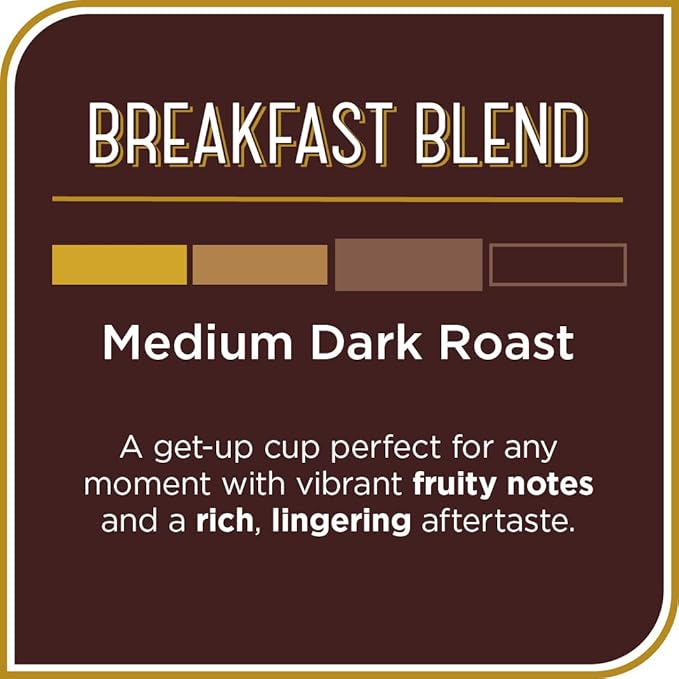 Don Francisco's Breakfast Blend Coffee Pods, 24 Count, Medium-Dark Roast, Compatible with Keurig Brewers