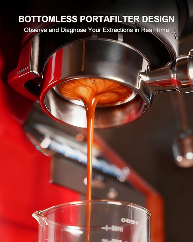 51mm Bottomless Portafilter 3 Ears Compatible with Delonghi Dedica EC680/EC685/EC885 and SMEG, EUPA Espresso Machines, Espresso Naked Bottomless Portafilter with Puck Screen and 18g Filter Basket