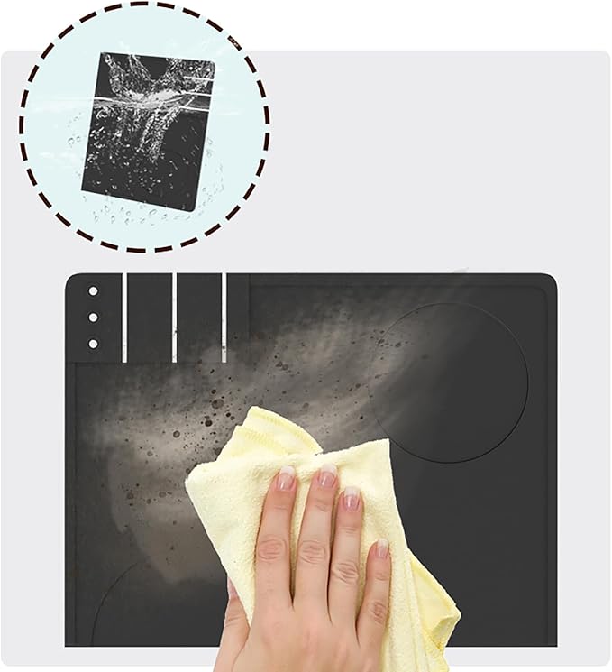 Joyeee Espresso Tamping Pad, Silicone Espresso Tamper Mat Small Coffee Tamping for Home Kitchen Office Bar Shop Worktop Espresso Machine, Smooth Surface, Easy to Clean, Black 7.7 x 5.8 inch