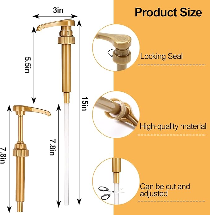 12 Pack Coffee Syrup Pump Dispenser Ideal for Coffee, Tea, and Specialty Drinks Precise Dispensing & Lockable Design for 25.4 Oz Syrup Bottle Easy-to-Use Dispenser Fits Home & Coffee Bar
