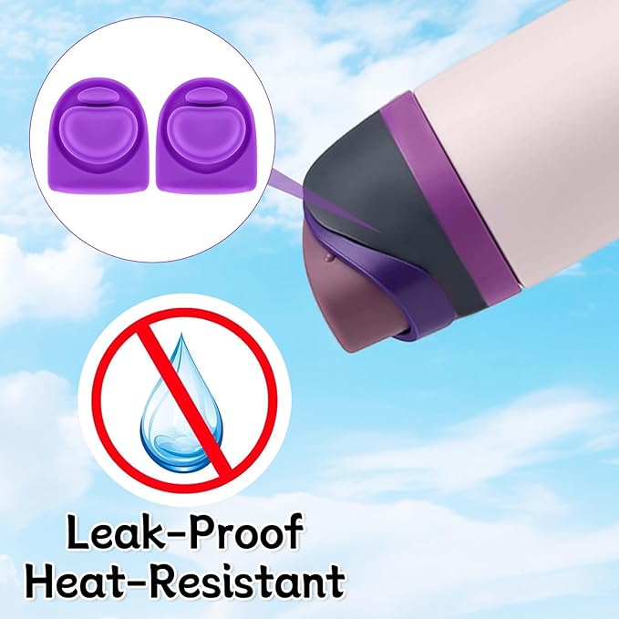 2 Pcs Replacement Rubber Seal Stopper Compatible with Owala FreeSip,Water Bottle Top Gasket Lid for Owala 16/19/24/32/40oz Seal Mouth Cap Silicone Stopper Parts Insert Accessories（Puple）