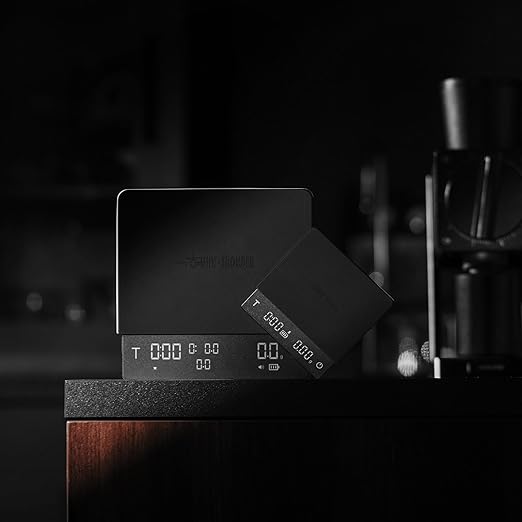 MHW-3BOMBER Extra-Large Coffee Scale with Timer, 5.9 * 5.9in, Digital Pour-Over Scale with Flow Rate, 2kg/0.1g Espresso Scale, 3-Brew Mode, Rechargeable Coffee Bean Weight Scale,Black,ES5663