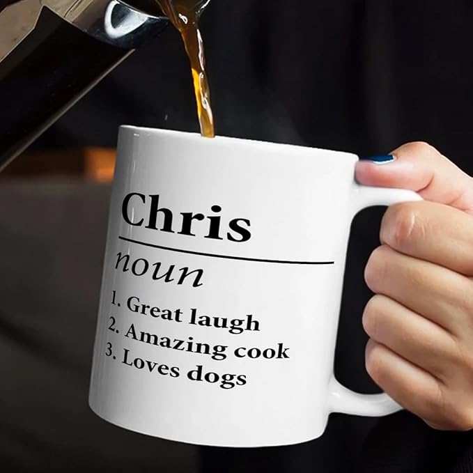 Joymade Personalized Ceramic Coffee Mug, Funny Custom Mug for Bestie, Friends, Couple, Coworker, Snowman Lovers (Funny Name Definition)