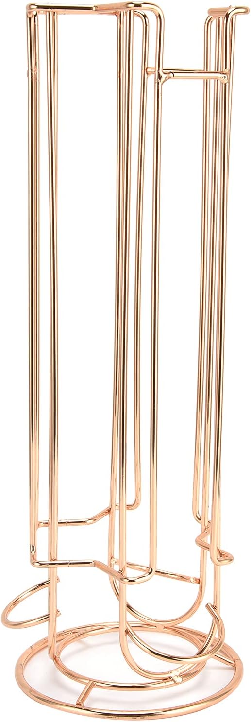 Coffee Capsule Holder Storage Rack, 18PCS Coffee Pod Stand Organizer, Gold Metal Mesh Shelf for Nespresso Capsules, Sturdy Iron Chrome Plating Design for Home Office Countertop