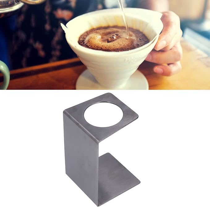 TOPINCN Stainless Steel Pour Over Coffee Dripper Stand, 7.1 inch Height, 3 inch Diameter, Compatible with Filter Cups and Hand Washing Pots (Black)