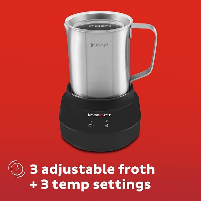 Instant Pot Instant MagicFroth 9-in-1 Electric Milk Steamer and Frother,17oz Stainless Steel Pitcher,Hot and Cold Foam Maker-and Milk Warmer for Lattes,Cappuccinos,Macchiato,(Pack of 2)