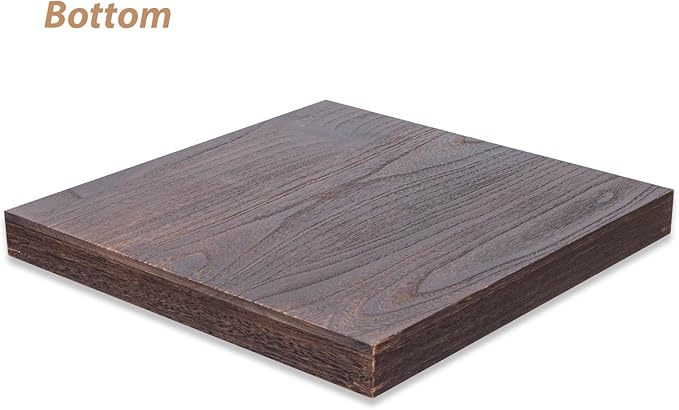 Ottoman Tray for Coffee Table Living Room Wood Serving Tray Large Wooden Square 20 Inches Rustic Brown