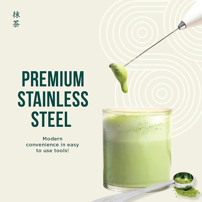Jade Leaf Matcha - Electric Matcha Whisk & Milk Frother - Barista Style Preparation for Foamy Green Tea & Lattes - Great Gift idea