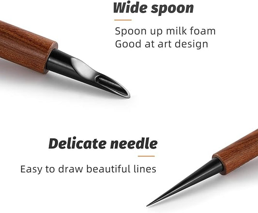 MHW-3BOMBER Latte Art Pen for Barista, Rosewood Coffee Art Pen for Latte, Cappuccino, Macchiato, Espresso Art Tool Barista Gift, CN5400R