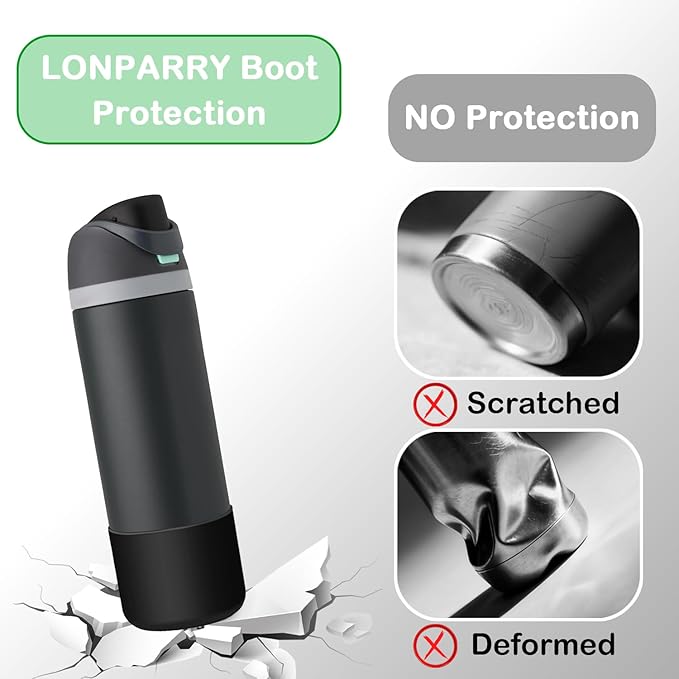 2-PCS Silicone Boot for Owala Water Bottle 24 oz, Accessories for Owala Boots 24oz - Protector Sleeve Anti-Slip & Scratch Rubber Bottom Cover for Free Sip,Twist,Flip Water Bottles