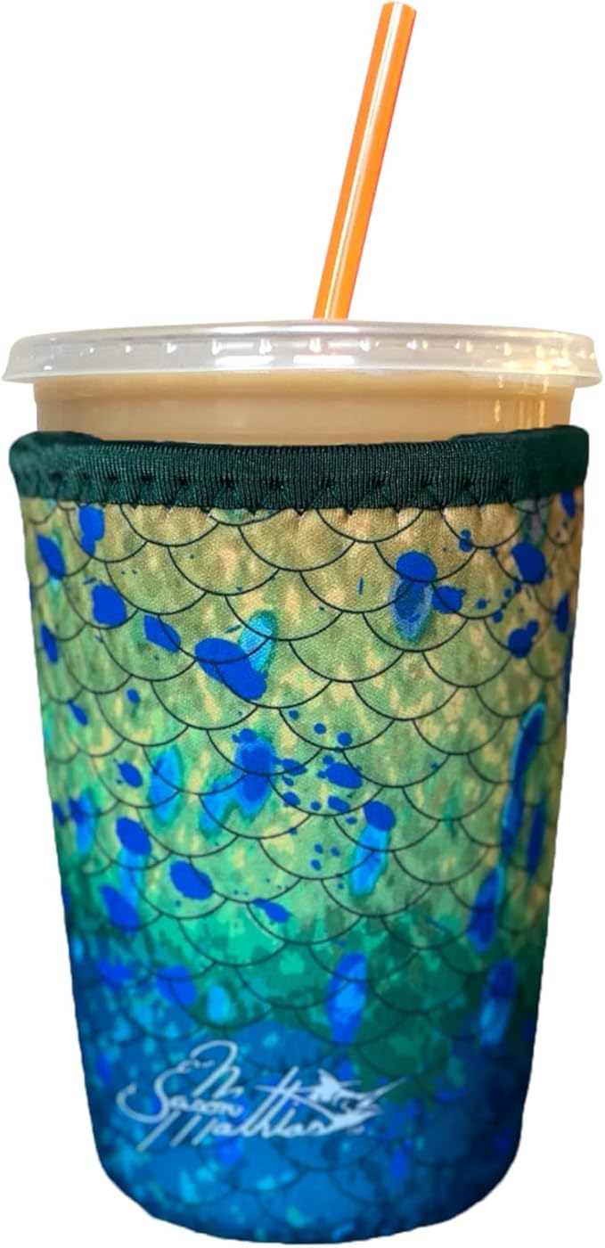 Koverz Iced Coffee Sleeve, Insulated Neoprene Cup Sleeve, Fits a 24 Oz. Coffee Cup, Washable and Reusable, Iced Coffee Accessories, Medium Mahi by Jason Mathias