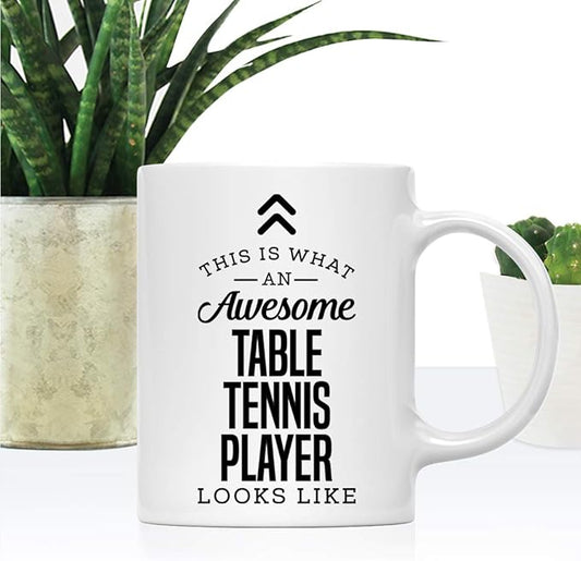 Andaz Press 11oz. Ceramic Coffee Tea Mug Thank You Gift, This is What an Awesome Table Tennis Player Looks Like, 1-Pack, Birthday Christmas Gift Ideas Coworker Him Her, Includes Gift Box