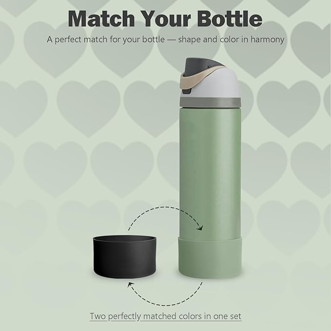 2PCS Silicone Boot for Owala 24oz FreeSip Water Bottle, Anti-Slip Scratch-Resistant Bottom Sleeve, Protective Sports Bottles Accessories, BPA-Free