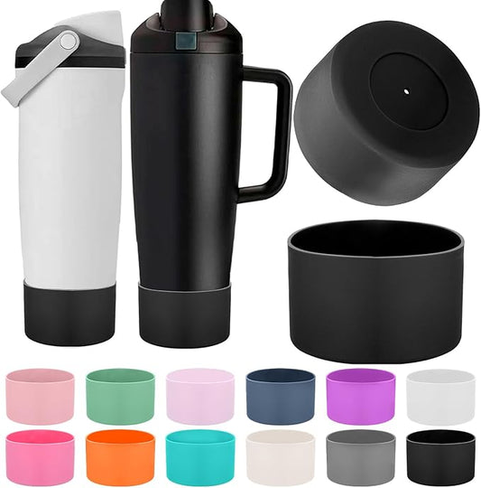 Mity rain 2PCS Protective Silicone Boots for Owala 30oz & 40oz FreeSip Sway Bottles & Tumblers - Accessories for owala, Enhances Stability & Prevents Scratches (Black)