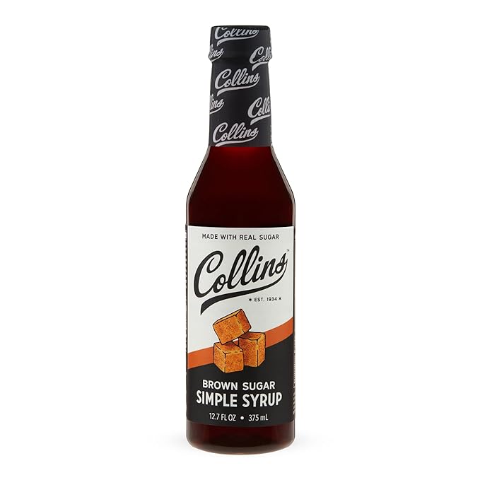 Collins Brown Sugar Syrup - Simple Syrup for Cocktails, Brown Sugar Coffee Syrup - Cocktail Syrup 12.7oz Set of 1
