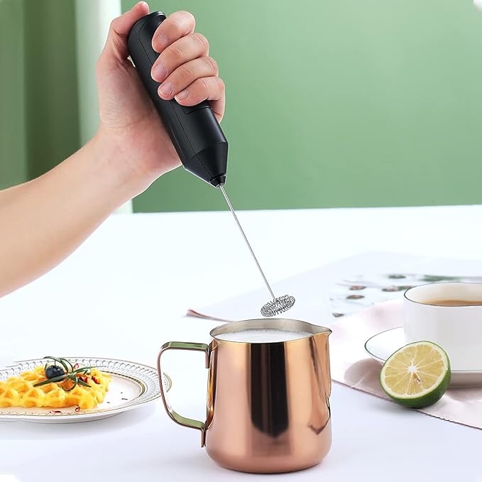 Milk Frothing Pitcher 12oz - 350ml, Kyraton Stainless Steel Espresso Steaming Pitchers with Decorating Pen,Milk Coffee Frother Cups Cappuccino Latte Art Barista Steam Pitchers Milk Jug Cup (Rose Gold)