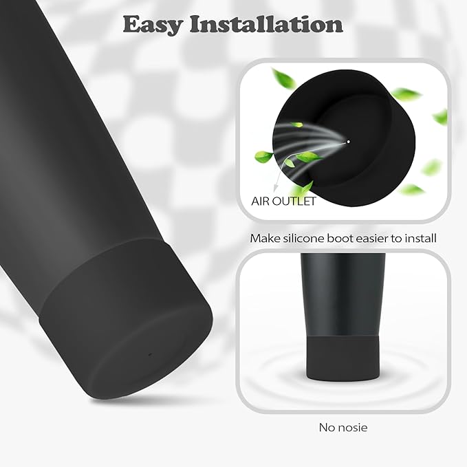 2PCS Silicone Boots for Owala 30oz & 40oz FreeSip Sway Bottles & Tumblers – Non-Slip, Scratch-Resistant, Stability Enhancer for Owala Accessories (Midnight Black)