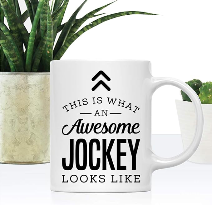 Andaz Press 11oz. Ceramic Coffee Tea Mug Thank You Gift, This is What an Awesome Jockey Looks Like, 1-Pack, Birthday Christmas Gift Ideas Coworker Him Her, Includes Gift Box