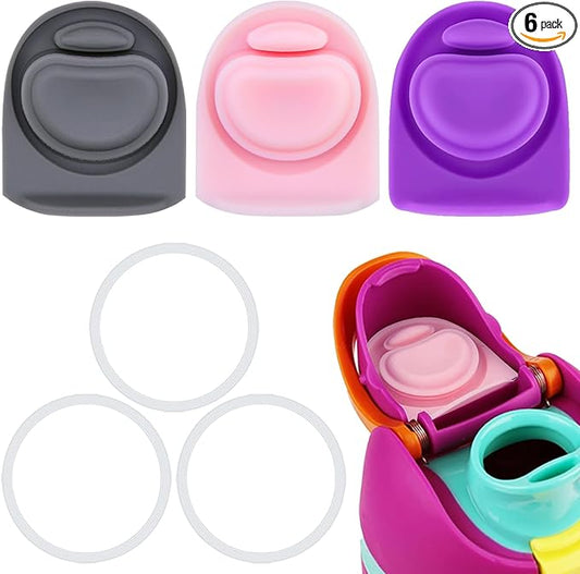 3 Sets Replacement Seal Gasket Stoppers for Owala Freesip Cap Mouth,Silicone O Sealing Ring Parts Water Bottle Top Lid Accessories for Owala Freesip 16/19/24/32/40oz（3 colors 2）