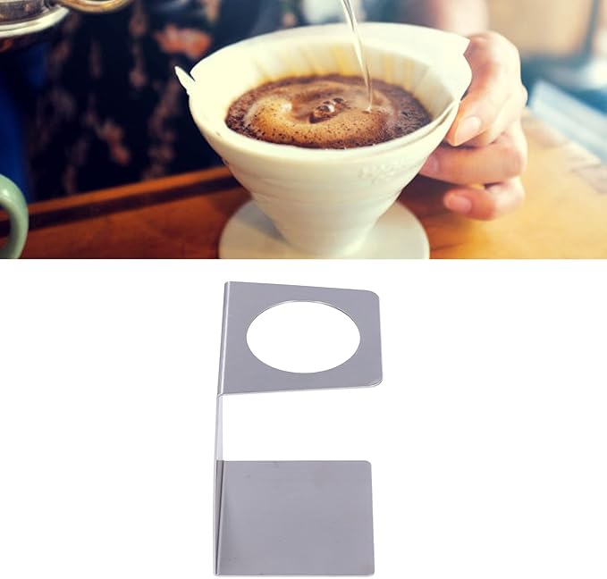 Lybunair Drip Coffee Holder, Pour Over Coffee Stand, Lightweight Metal Dripper Holder for Home and Cafe Use (Silver)