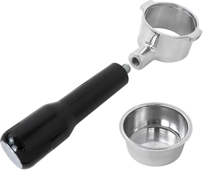 WELURE Bottomless Portafilter with Stainless Steel Filter Basket Fit 51 mm for Delonghi Dedica Style Series ECP3420/ECP3120/EC155/BCO430/EC260 Espresso Machine