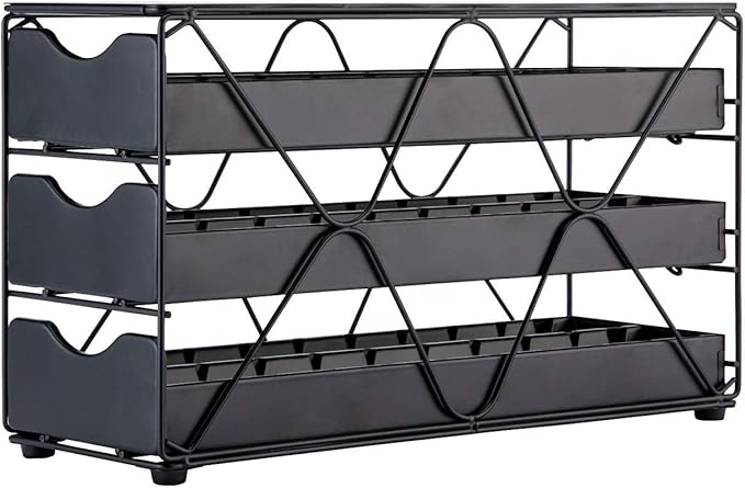 FlagShip for Nespresso Pod Holder Vertuo Pod Drawer Large Mullti Tier Coffee Pod Holder(3 Tier (60Pods Capacity))