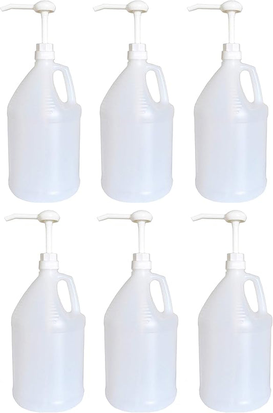 nicebottles - Gallon Jug with Pump, Pack of 6