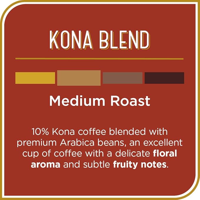 Don Francisco's Kona Blend Whole Bean Coffee, Medium Roast – 100% Arabica Coffee, 10 oz Bag