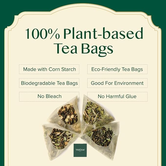VAHDAM, Assorted Tea Sampler (20 Delicious Variety, 40 Individually Wrapped Pyramid Tea Bags) Long Leaf Premium Teas I Tea Gift Set I Valentines Day Gifts Ideas for Tea Lovers