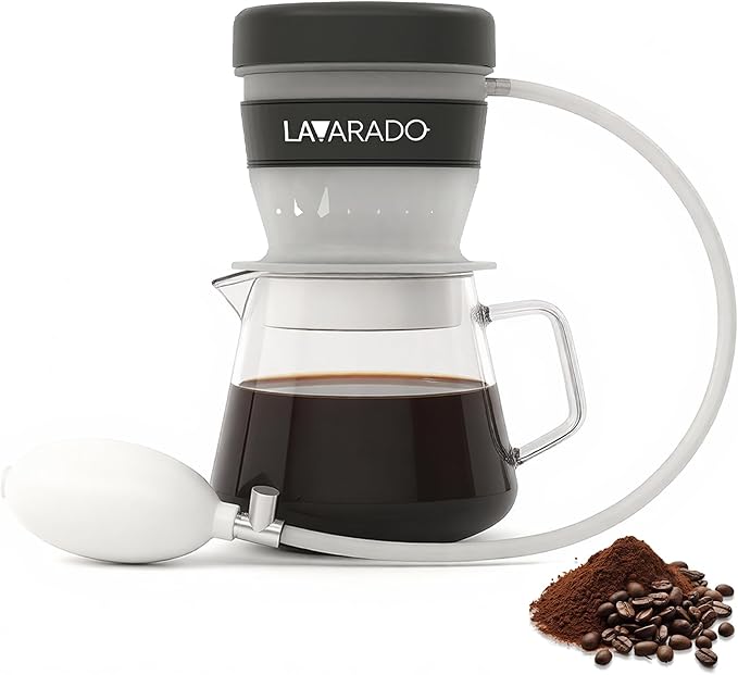 Air Pressure Coffee Maker, Manual Espresso Brewer No Electricity, Portable Handheld Coffee Maker for Home, Office & Travel, 0.3L Glass Pot