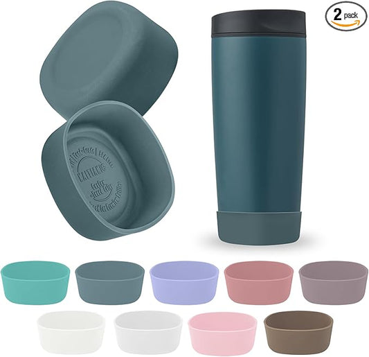 2Pcs Silicone Boot for Owala SmoothSip Slider Coffee Tumbler 20oz 12oz, Anti-Slip Sleeve for Travel Coffee Mug, Protective Accessories for Owala BPA Free (High Dive)