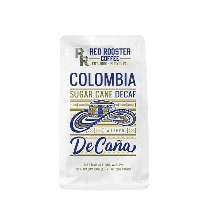 Colombia Decaf De Caña - Roasted by Red Rooster Coffee - Whole Bean Coffee - 2 Pound Bag