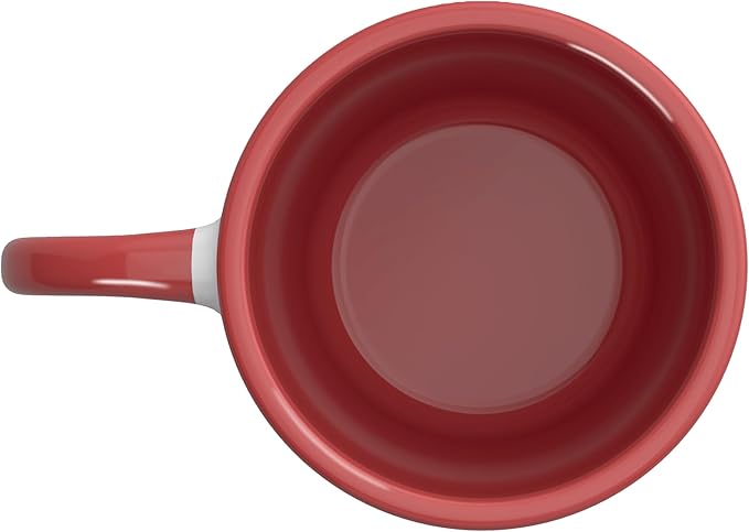 No Coffee Today - Minimalist Sad Face Caffeine Lover Ceramic Mug, Red/White