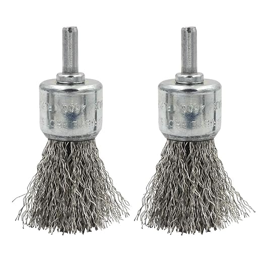 DGOL 5 Packs 1 inch (25mm) Stainless Steel Wire Knot End Cup Brush with 1/4 inch Round Shank for Drill Not for Die Grinder