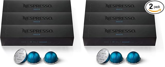 Nespresso Capsules Vertuo,Odacio,Medium Roast Coffee,30-Count Coffee Pods,Brews 7.8oz.,(Pack of 2)